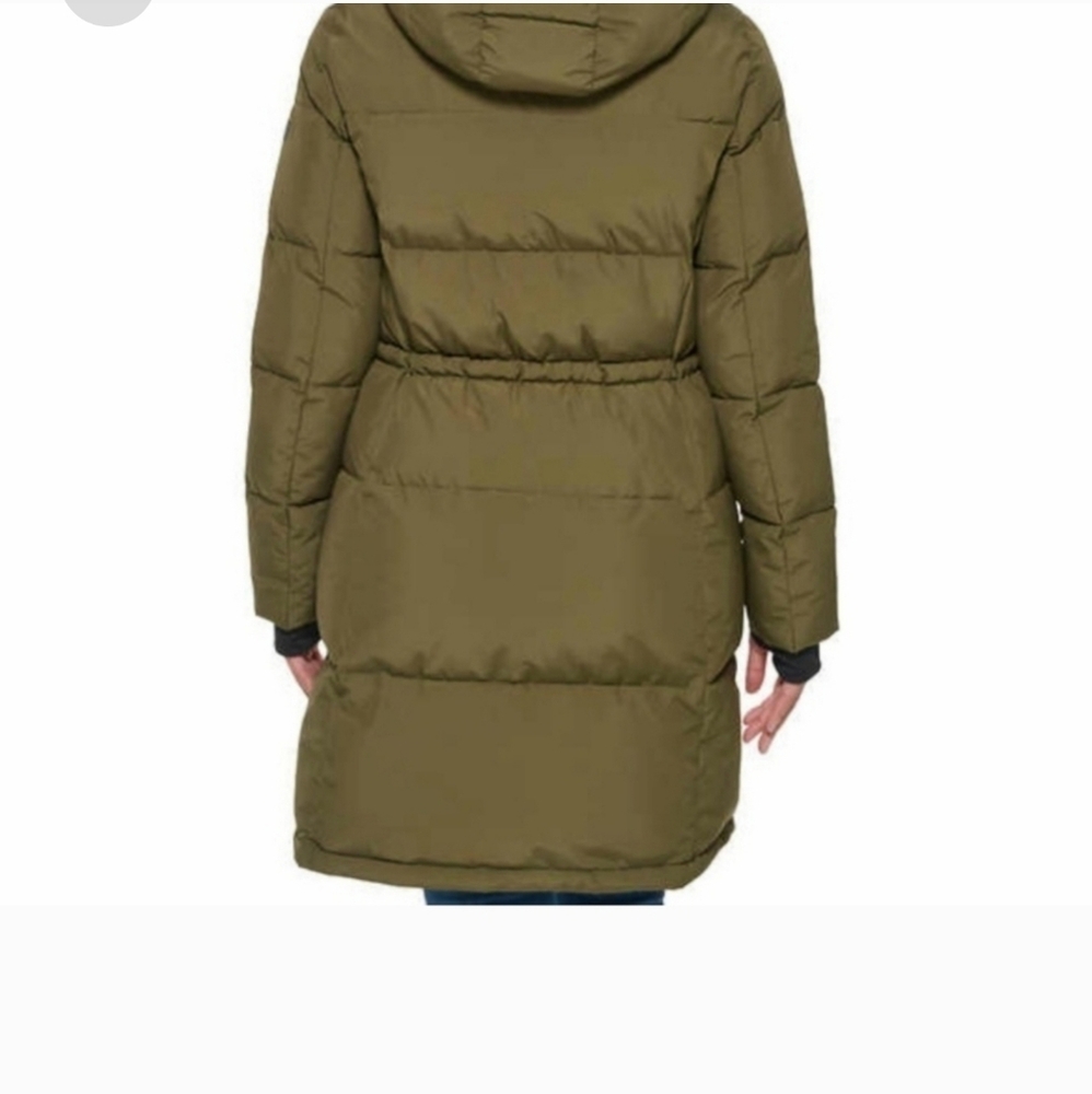 DKNY Jacket Puffer Lightweight Thumb Cuffs Zippered Pockets Green Ladies XXL NEW - Picture 4 of 12